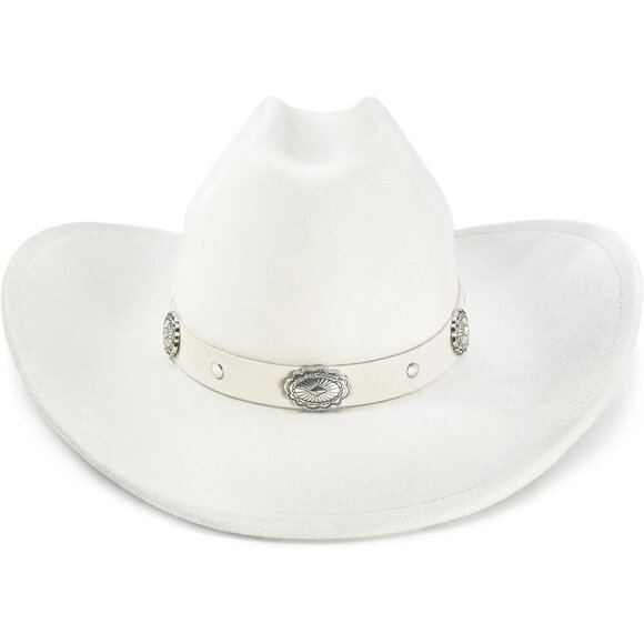 Women Ivory White Cowgirl Shape Able Wide Brim Felt Cattleman Western Hats
